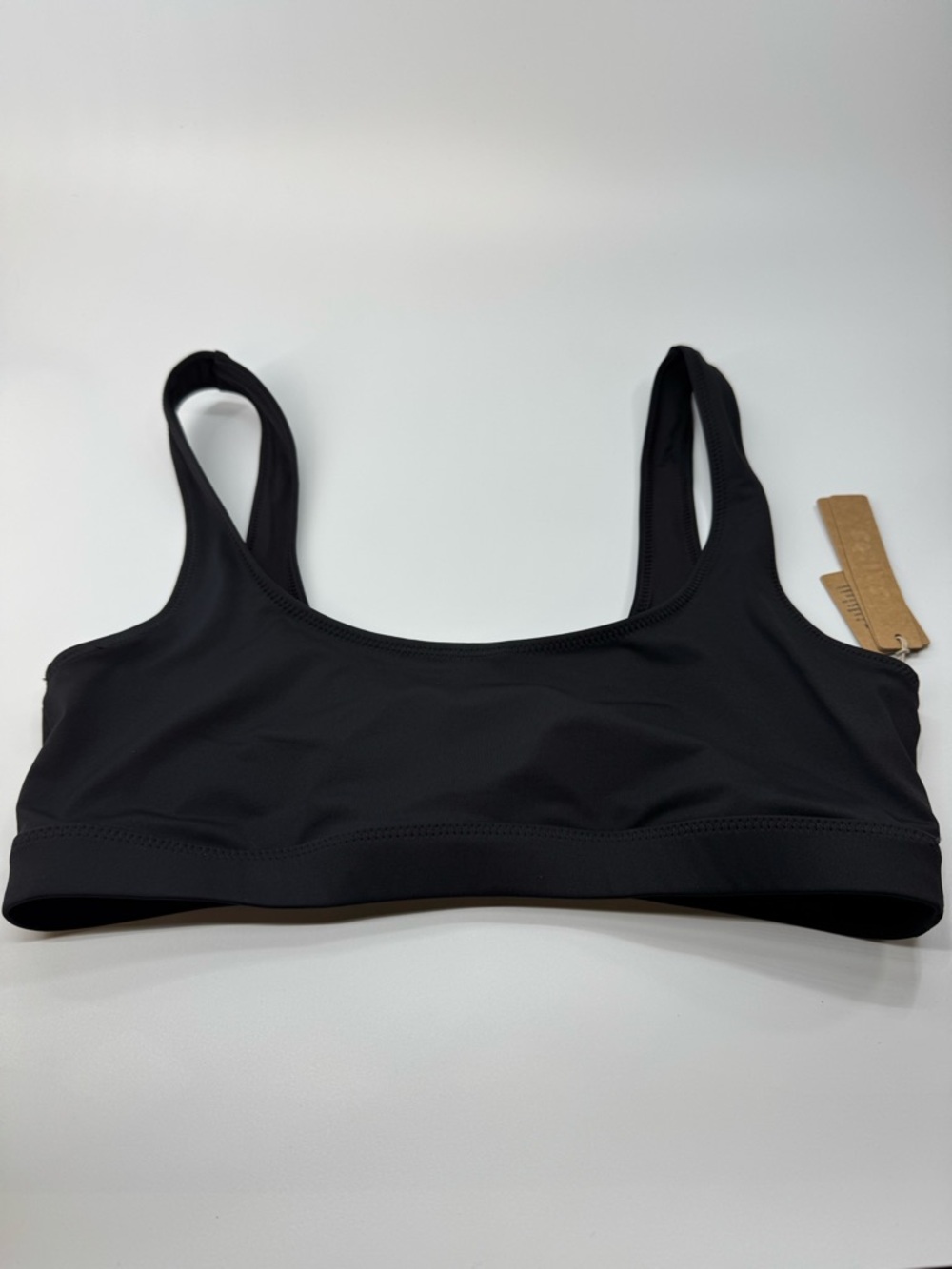 NWT SKIMS Recycled Signature Swim Tank Bikini Top Onyx Black (M)